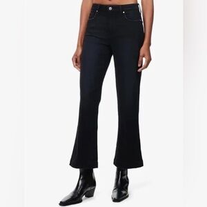 Paige Leenah Ankle Jeans Black High Rise Ankle Trouser Wide Leg Black Sz 28 NWT